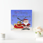 Merry Kerstkerstkerstkerstkerstmankerkklok Vierkante Klok (Huis)