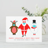 Merry Kerstkerstkerstkerstkerstmanmasker Feestdagenkaart (Staand voorkant)