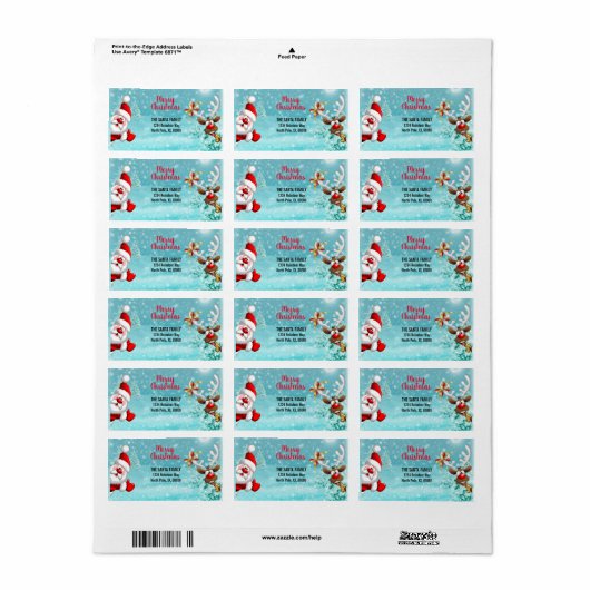 Merry Kerstkerstkerstkerstkerstrenrenrenderingadre Etiket (Full Sheet)