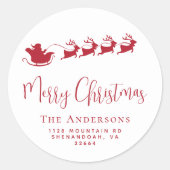 Merry Kerstkerstkerstkerstkerstrenrenrenderingadre Ronde Sticker (Voorkant)