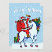 Merry kerstkerstkerstkerstkerststrelaar Unicorn Feestdagenkaart (Voorkant / Achterkant)