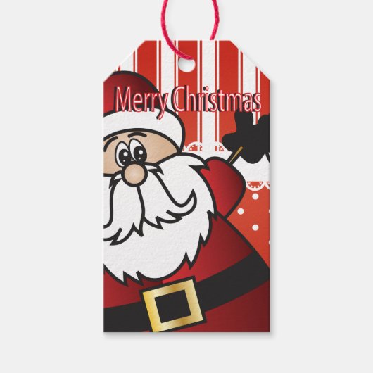 Merry kerstkerstkerstkerstman cadeaulabel (Voorkant)