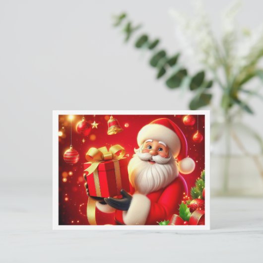 Merry kerstkerstkerstkerstman feestdagenkaart (Staand voorkant)