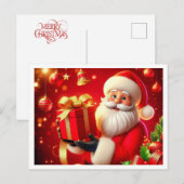Merry kerstkerstkerstkerstman feestdagenkaart (Voorkant / Achterkant)