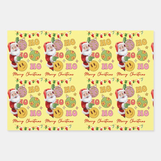 Merry kerstkerstkerstkerstman inpakpapier vel (Voorkant 2)