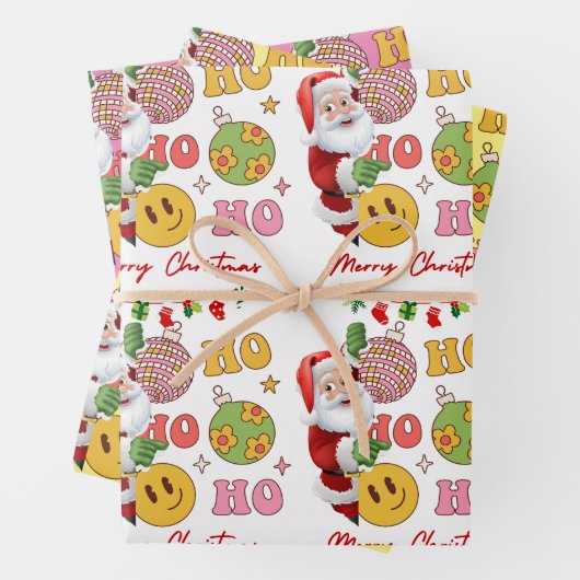 Merry kerstkerstkerstkerstman inpakpapier vel (In situ)