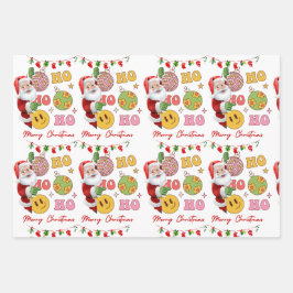 Merry kerstkerstkerstkerstman inpakpapier vel