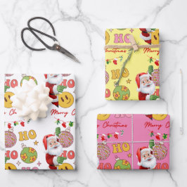 Merry kerstkerstkerstkerstman inpakpapier vel