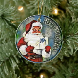 Merry kerstkerstkerstkerstman keramisch ornament