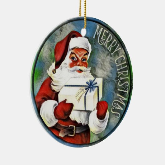 Merry kerstkerstkerstkerstman keramisch ornament (Rechts)