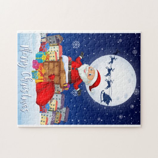 Merry kerstkerstkerstkerstman legpuzzel (Horizontaal)