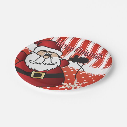 Merry kerstkerstkerstkerstman papieren bordje (Gekanteld)