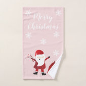 Merry Kerstkerstkerstkerstman Pattern Red White Bad Handdoek (Handdoek)