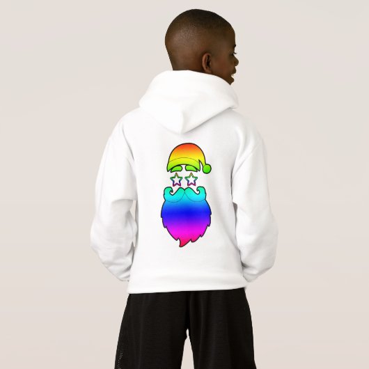 Merry Kerstkerstkerstkerstman Rainbow Hoodie (Achterkant volledig)