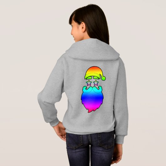Merry Kerstkerstkerstkerstman Rainbow Hoodie (Achterkant volledig)