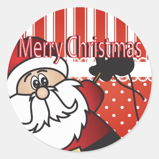 Merry kerstkerstkerstkerstman ronde sticker (Voorkant)