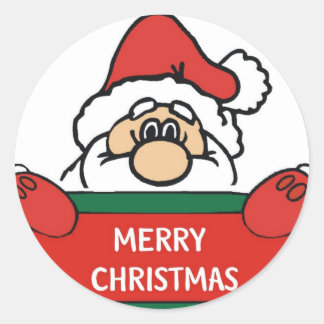Merry kerstkerstkerstkerstman ronde sticker