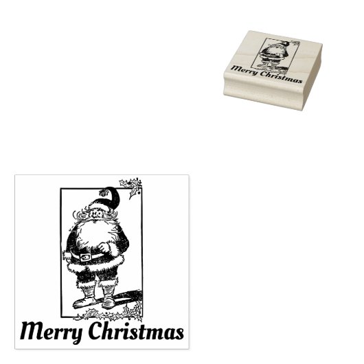 Merry kerstkerstkerstkerstman rubberstempel (Gestempeld)