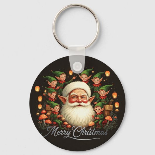 Merry kerstkerstkerstkerstman sleutelhanger (Voorkant)