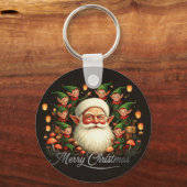 Merry kerstkerstkerstkerstman sleutelhanger (Voorkant)