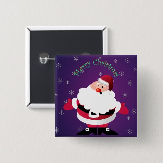Merry kerstkerstkerstkerstman vierkante button 5,1 cm (Voorkant /achterkant)