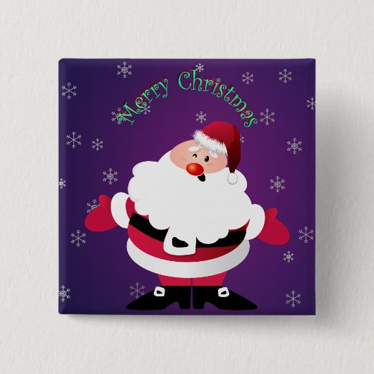 Merry kerstkerstkerstkerstman vierkante button 5,1 cm (Voorkant)