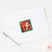 Merry kerstkerstkerstkerstman vierkante sticker (Envelop)
