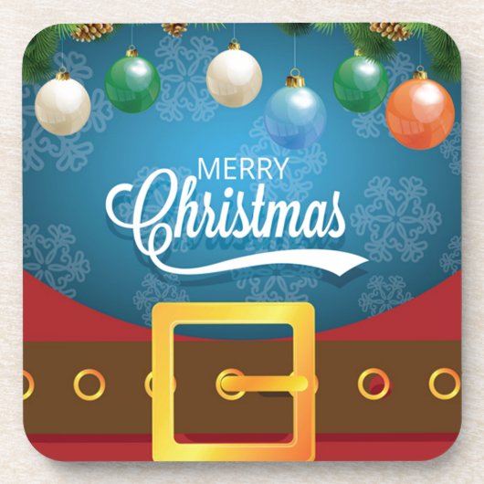 Merry kerstkerstkerstkerstset drankjes onderzetter (Voorkant)