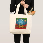 Merry kerstkerstkerstkerstset grote tote bag (Voorkant (product))
