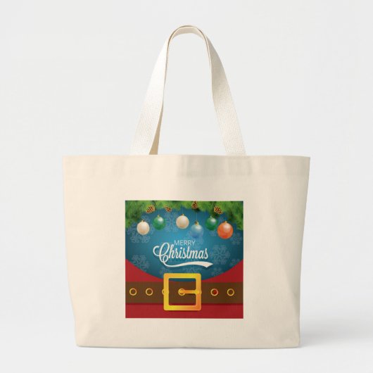 Merry kerstkerstkerstkerstset grote tote bag (Voorkant)