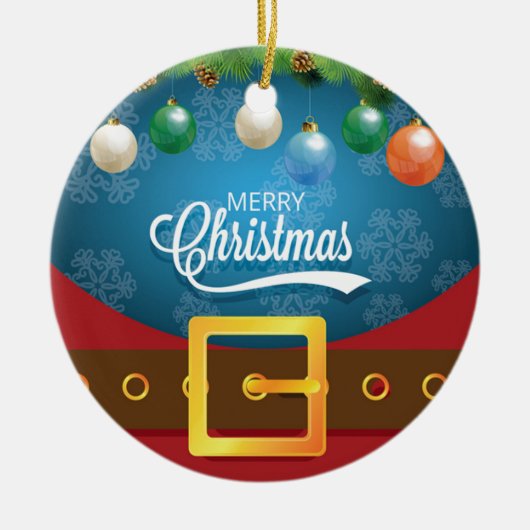 Merry kerstkerstkerstkerstset keramisch ornament (Voorkant)