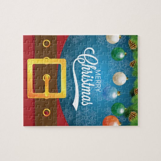 Merry kerstkerstkerstkerstset legpuzzel (Horizontaal)