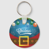 Merry kerstkerstkerstkerstset sleutelhanger (Voorkant)