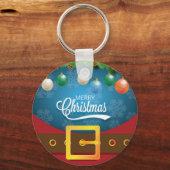 Merry kerstkerstkerstkerstset sleutelhanger (Voorkant)