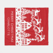 Merry Kerstkerstkerstkerstwinter Snowflakes Naam Fleece Deken (Voorkant (Horizontaal))