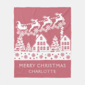 Merry Kerstkerstkerstkerstwinter Snowflakes Naam Fleece Deken (Voorkant)