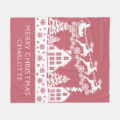Merry Kerstkerstkerstkerstwinter Snowflakes Naam Fleece Deken (Voorkant (Horizontaal))