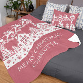 Merry Kerstkerstkerstkerstwinter Snowflakes Naam Fleece Deken