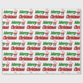 Merry kerstkerstkerstman rode groene typografie cadeaupapier (Vlak)