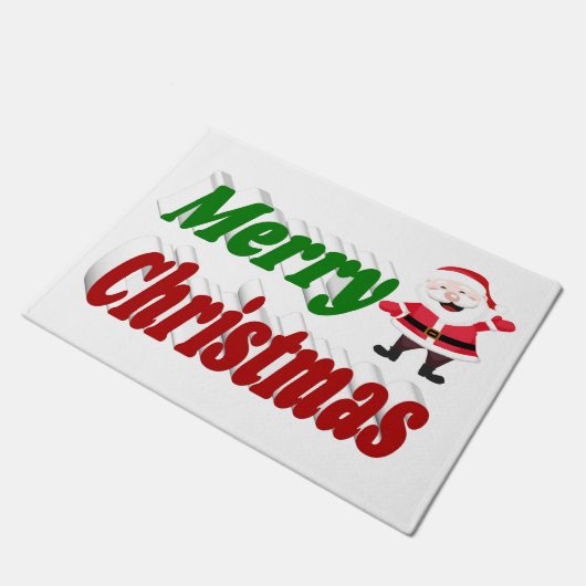 Merry kerstkerstkerstman rode groene typografie deurmat (Schuin)