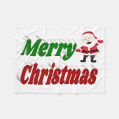 Merry kerstkerstkerstman rode groene typografie fleece deken (Voorkant (Horizontaal))