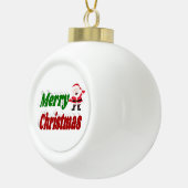 Merry kerstkerstkerstman rode groene typografie keramische bal ornament (Rechts)