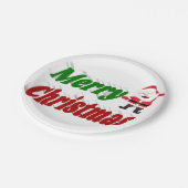 Merry kerstkerstkerstman rode groene typografie papieren bordje (Gekanteld)