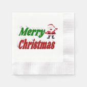 Merry kerstkerstkerstman rode groene typografie servet (Voorkant)