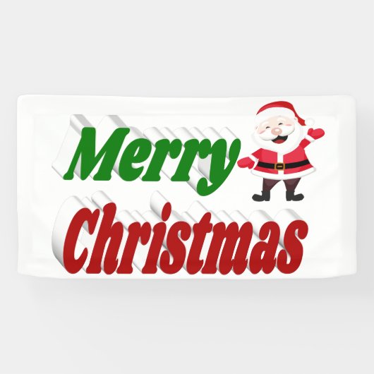 Merry kerstkerstkerstman rode groene typografie spandoek (Horizontaal)