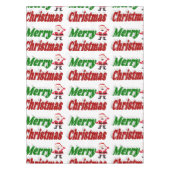 Merry kerstkerstkerstman rode groene typografie tafelkleed (Voorkant)