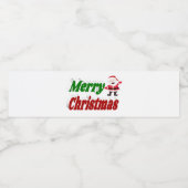 Merry kerstkerstkerstman rode groene typografie waterfles etiket (Enkel label)