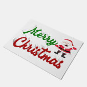 Merry kerstkerstkerstman rood script deurmat (Schuin)