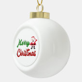 Merry kerstkerstkerstman rood script keramische bal ornament (Rechts)