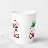 Merry kerstkerstkerstman rood script papieren bekers (Rechts)